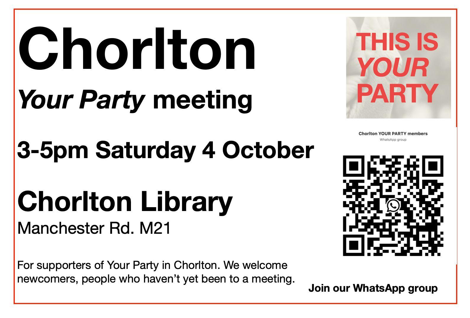 Your Party Chorlton (Greater Manchester) - Monthly Meeting
